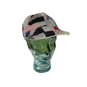 Vintage Reversible 1910 Indigo Quilt & Irish Linen Baseball Hat 4